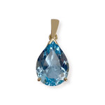 Pendentif d'occasion or 750 jaune topaze bleue traitée - vue 1