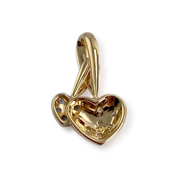Pendentif d'occasion or 750 2 tons coeur diamant saphir