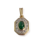 Pendentif d'occasion or 750 2 tons diamant emeraude - vue 1