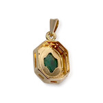 Pendentif d'occasion or 750 2 tons diamant emeraude - vue 2