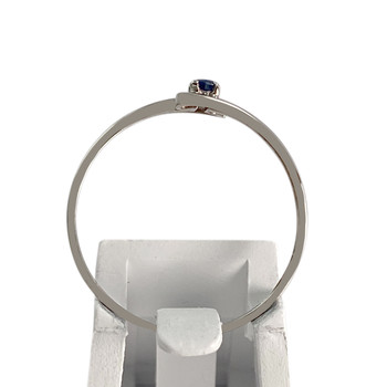Tweedehands gouden ring 375 witte saffier