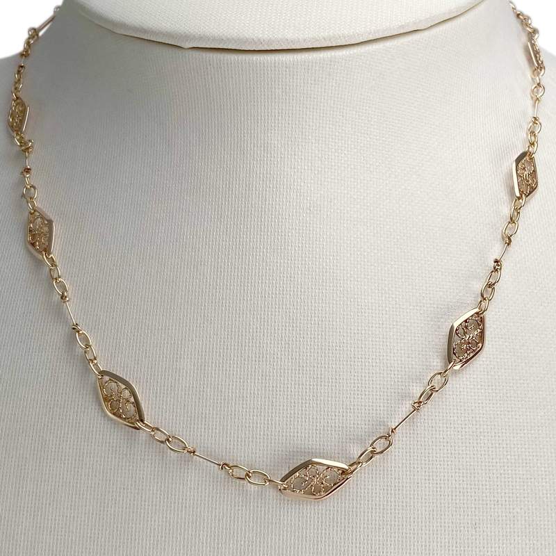 Collier d'occasion or 750 jaune maille fantaisie - vue 2