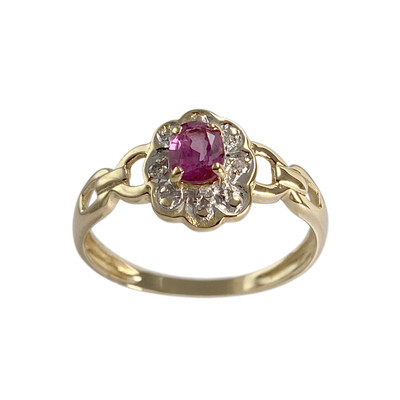 Bague d'occasion or 750 2 tons diamant saphir