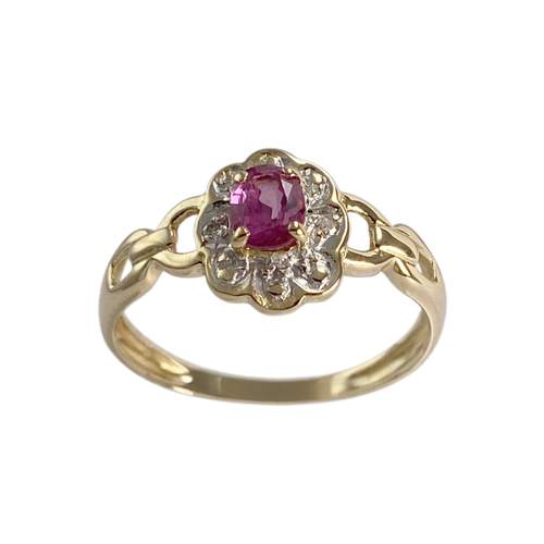 Bague d'occasion or 750 2 tons diamant saphir