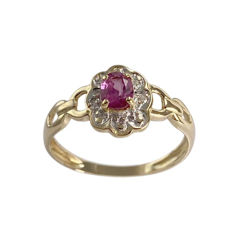 Bague d'occasion or 750 2 tons diamant saphir - vue 1