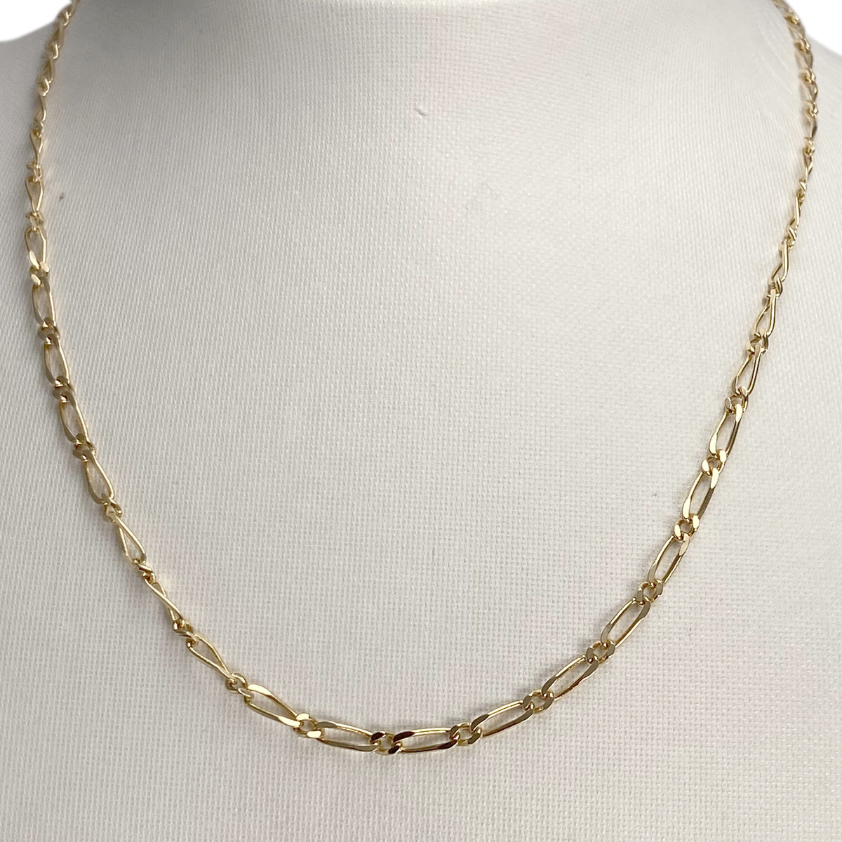 Chaîne d'occasion or 750 jaune maille cheval et alternée 42 cm - vue 2