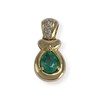 Pendentif d'occasion or 750 2 tons diamants emeraude - vue V1