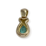 Pendentif d'occasion or 750 2 tons diamants emeraude - vue 2