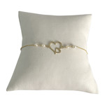 Bracelet d'occasion or 375 jaune maille forcat perle de culture - vue 1