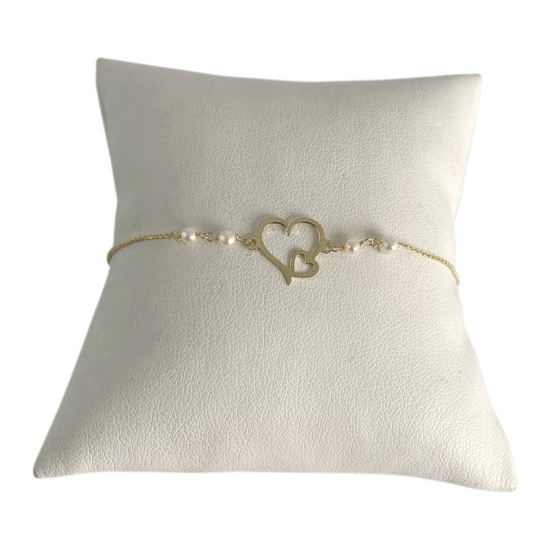 Bracelet d'occasion or 375 jaune maille forcat perle de culture - vue 1