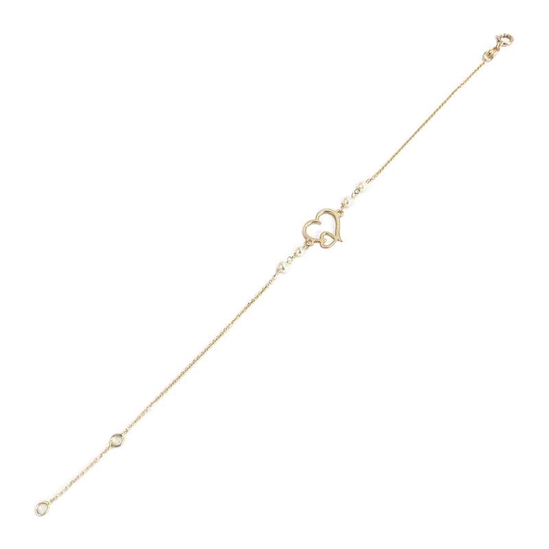 Bracelet d'occasion or 375 jaune maille forcat perle de culture - vue 2