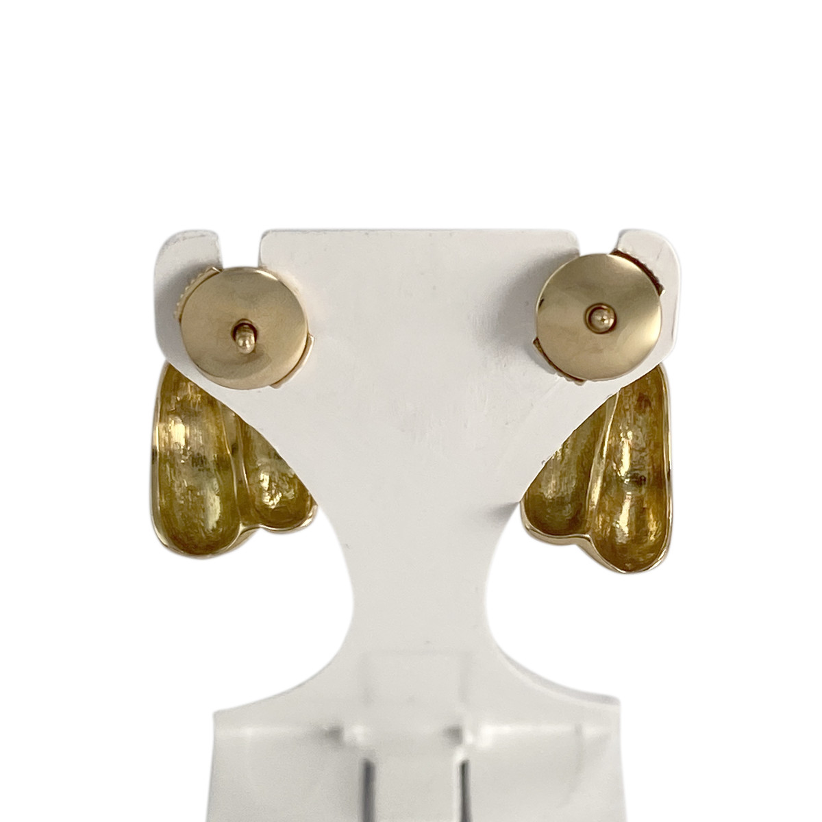 Boucles d'oreilles d'occasion or 750 2 tons diamants - vue 3