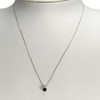 Collier d'occasion or 375 blanc maille forcat saphirzirconia