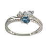 Bague d'occasion or 375 blanczirconias topaze london blue aigue marine - vue V1