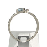 Bague d'occasion or 375 blanczirconias topaze london blue aigue marine - vue 3