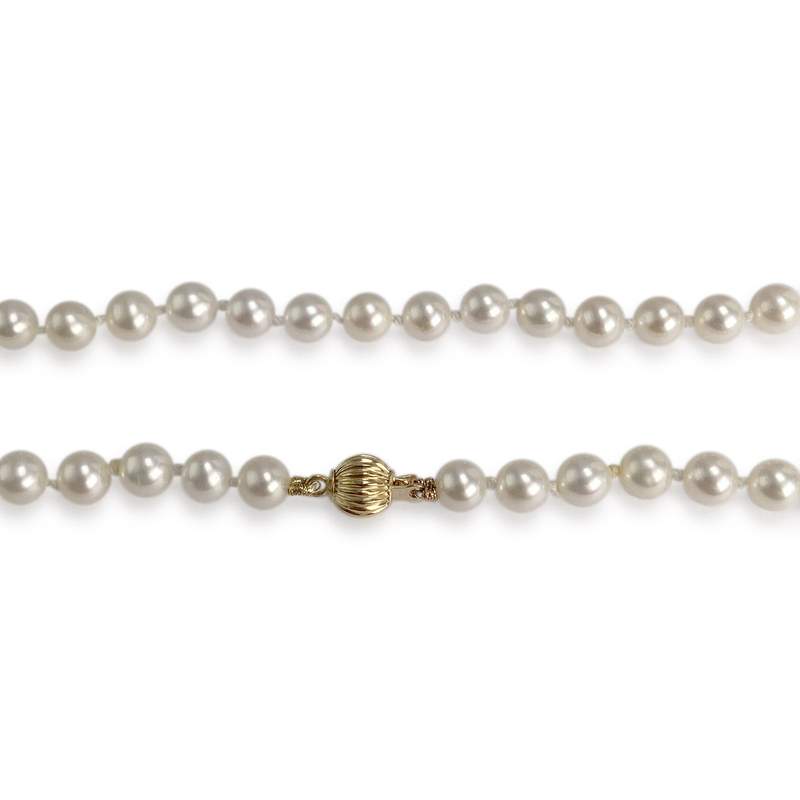 Collier d'occasion or 750 jaune perle de culture - vue 3