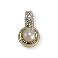 Pendentif d'occasion or 750 2 tons perle blanche