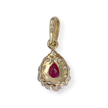 Pendentif d'occasion or 750 jaune rubiszirconias