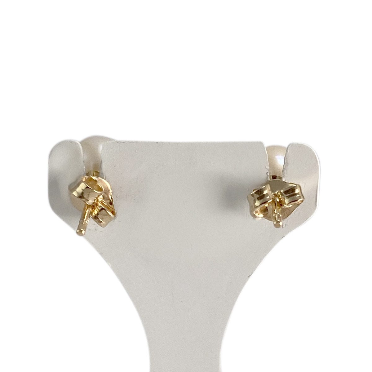 Pre-owned 750 yellow gold earrings with cultured pearls - view 3