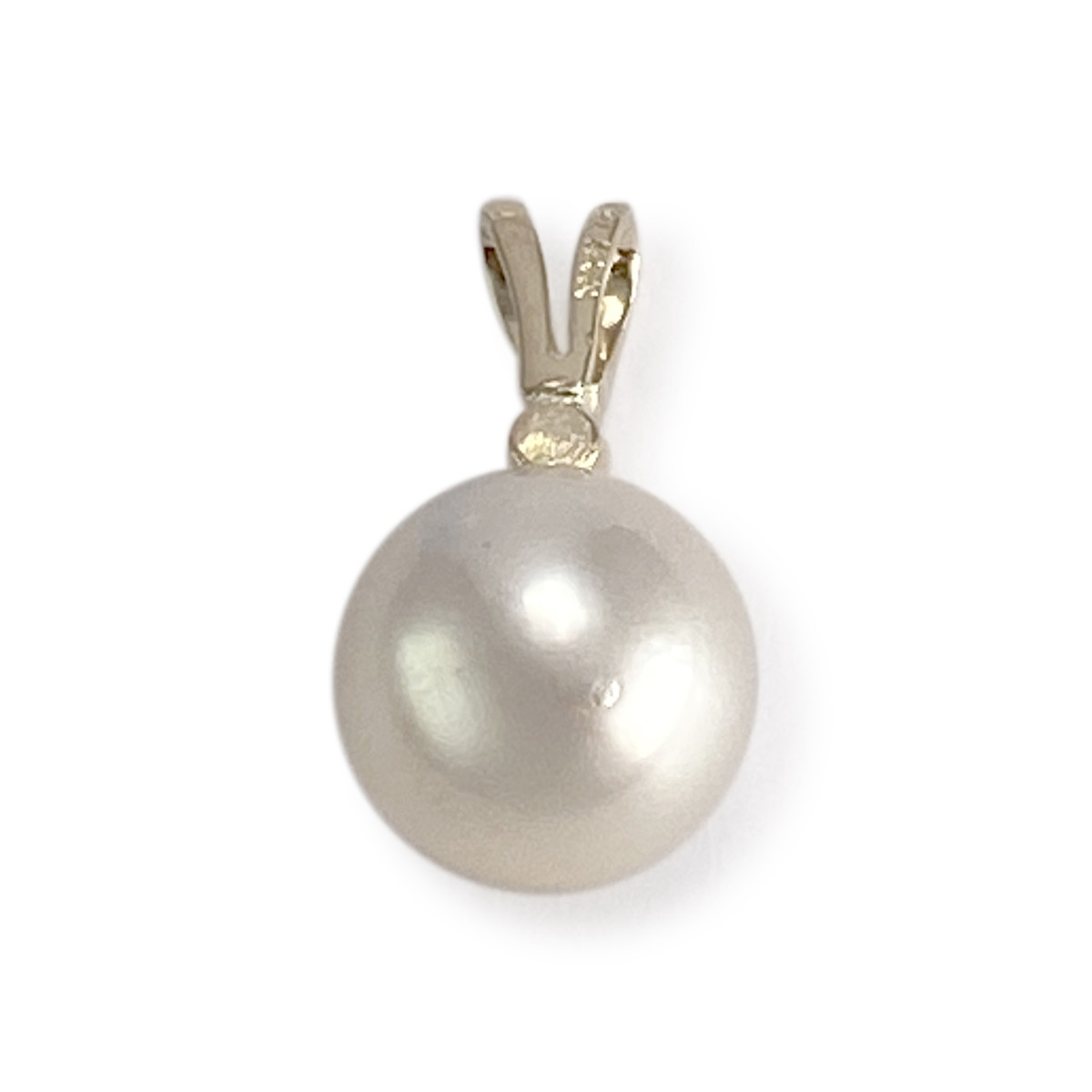 Pendentif d'occasion or 375 jaune diamant perle de culture - vue 2