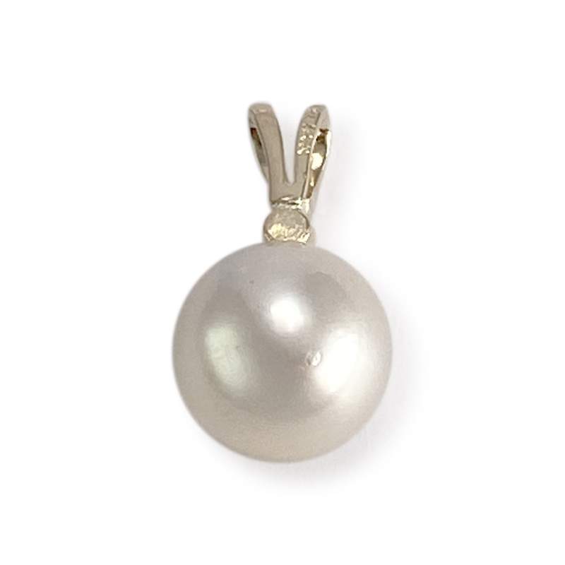 Pendentif d'occasion or 375 jaune diamant perle de culture - vue 2