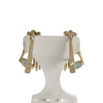 Boucles d'oreilles d'occasion or 750 2 tons diamants emeraudes - vue 3