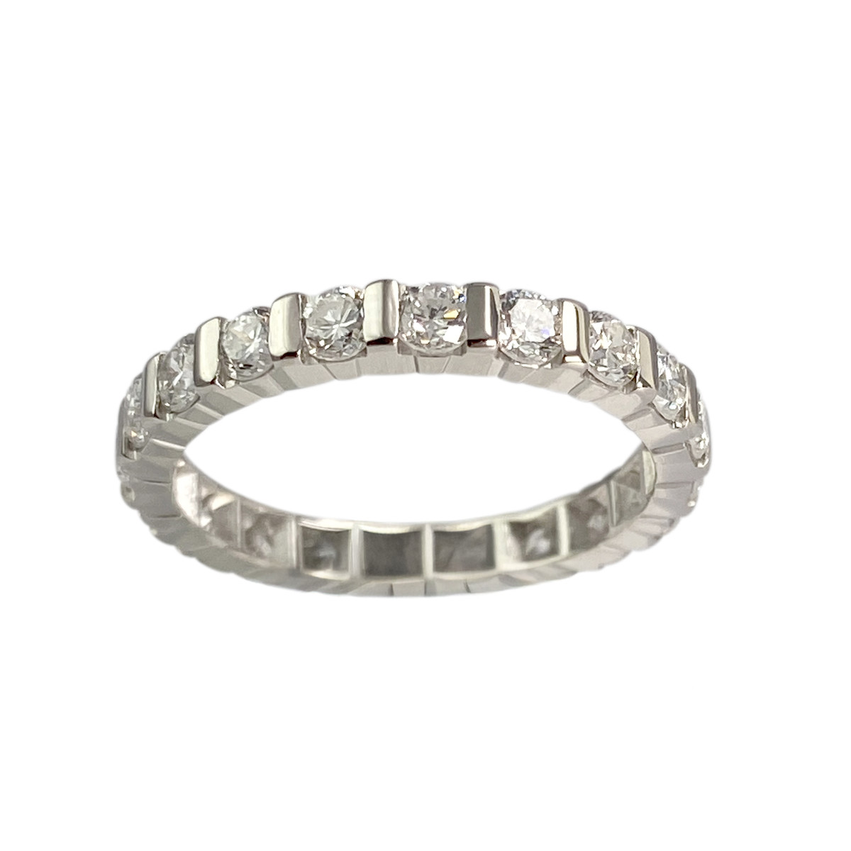 Bague d'occasion or 750 blanc diamant