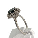 Bague d'occasion or 750 blanc diamant saphir - vue 2