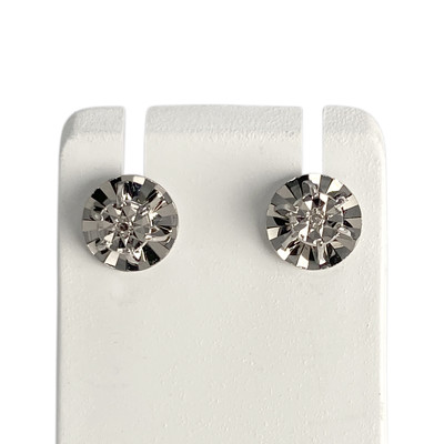 Boucles d'oreilles d'occasion or 750 blanc diamants - vue 1