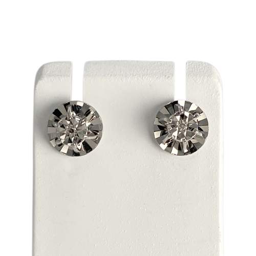 Boucles d'oreilles d'occasion or 750 blanc diamants
