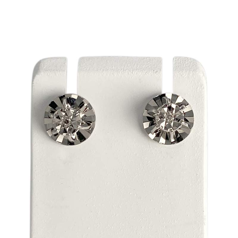 Boucles d'oreilles d'occasion or 750 blanc diamants - vue 1
