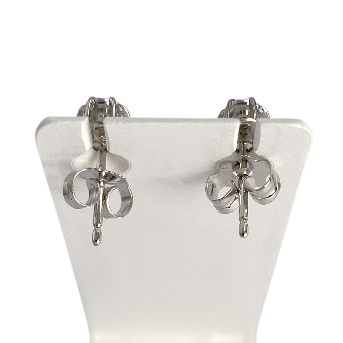 Boucles d'oreilles d'occasion or 750 blanc diamants - vue 3
