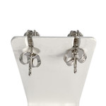 Boucles d'oreilles d'occasion or 750 blanc diamants - vue 3
