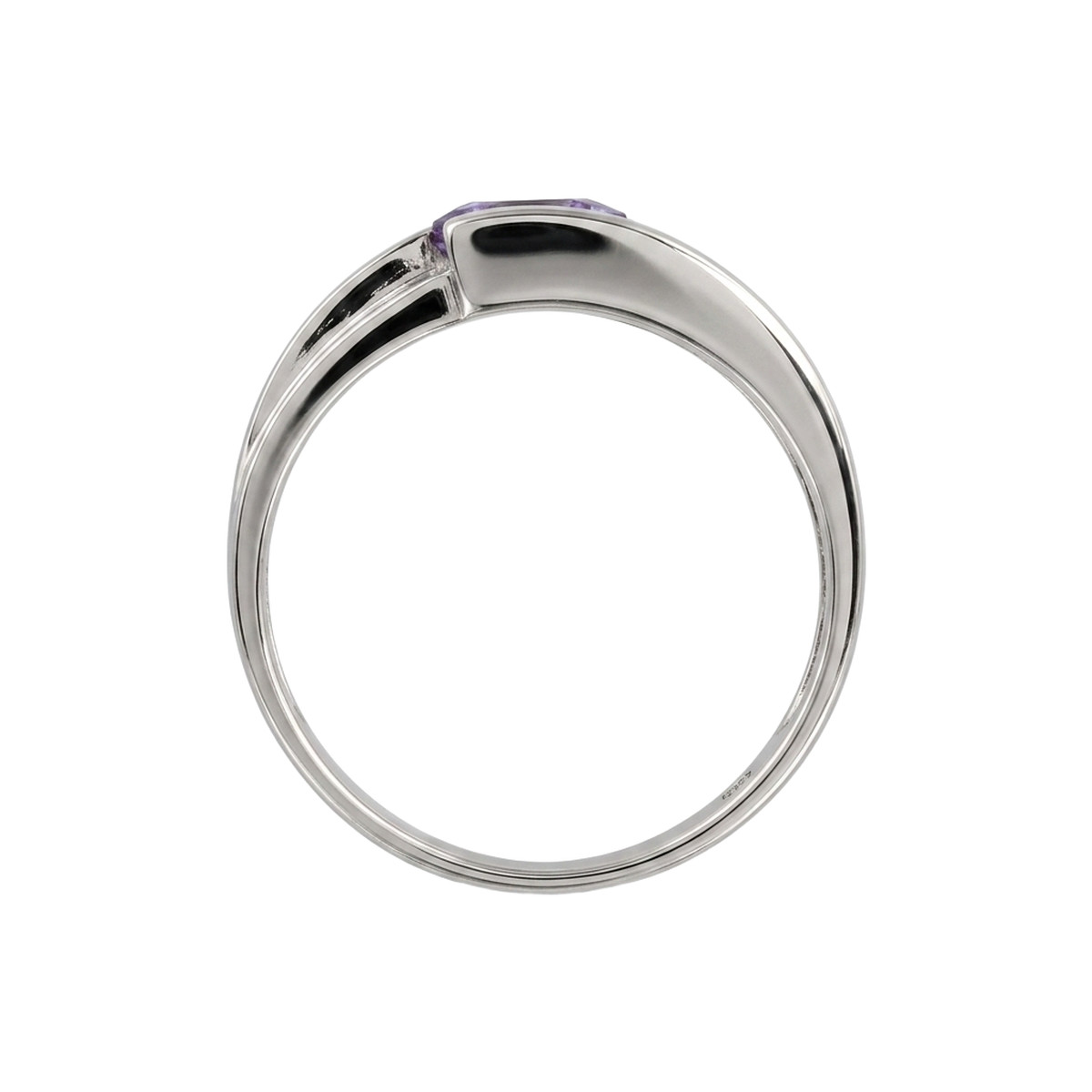 Bague d'occasion or 375 blanc diamants et saphir - vue 3