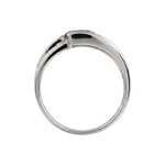 Bague d'occasion or 375 blanc diamants et saphir - vue 3