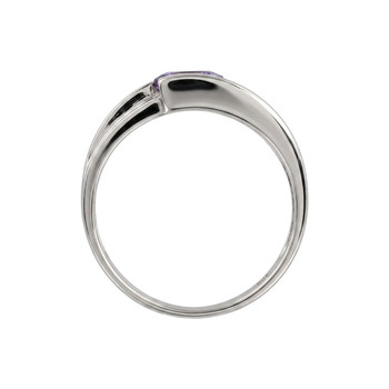 Bague d'occasion or 375 blanc diamants et saphir