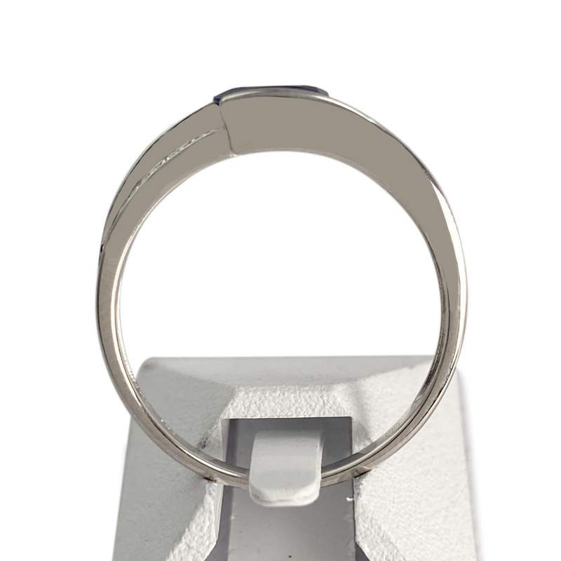 Bague d'occasion or 375 blanc diamants et saphir - vue 3