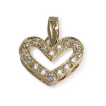 Pendentif coeur d'occasion or 750 jaunezirconias - vue 1