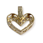 Pendentif coeur d'occasion or 750 jaunezirconias - vue 2