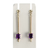 Boucles d'oreilles d'occasion or 750 jaune améthystes - vue V1