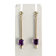 Boucles d'oreilles d'occasion or 750 jaune améthystes