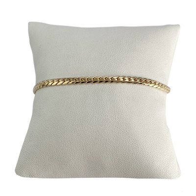 Tweedehands armband in 750 geel goud, Engels breisel