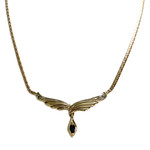 Collier d'occasion or 750 jaune maille anglaise diamant saphir - vue 1