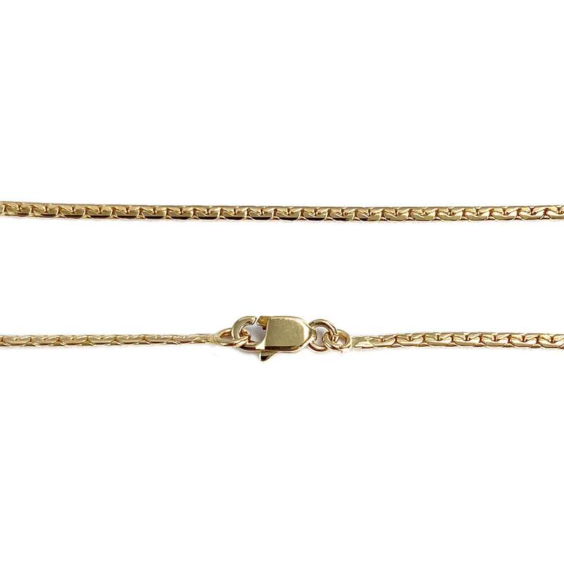 Collier d'occasion en or jaune 750, maille anglaise, diamants et saphir - vue 3
