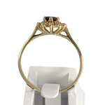 Bague d'occasion or 750 jaune fleur diamants saphir - vue 3