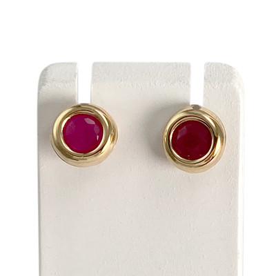Boucles d'oreilles d'occasion or 750 jaune rubis