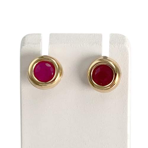 Boucles d'oreilles d'occasion or 750 jaune rubis