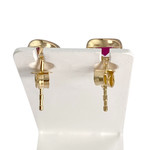 Boucles d'oreilles d'occasion or 750 jaune rubis - vue 3