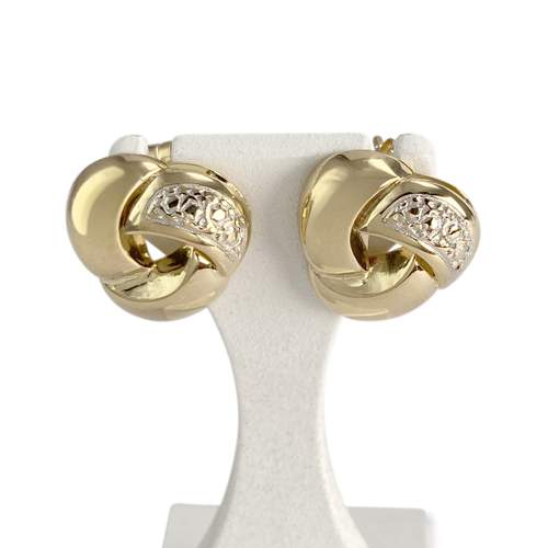 Boucles d'oreilles d'occasion  or 750 2 tons