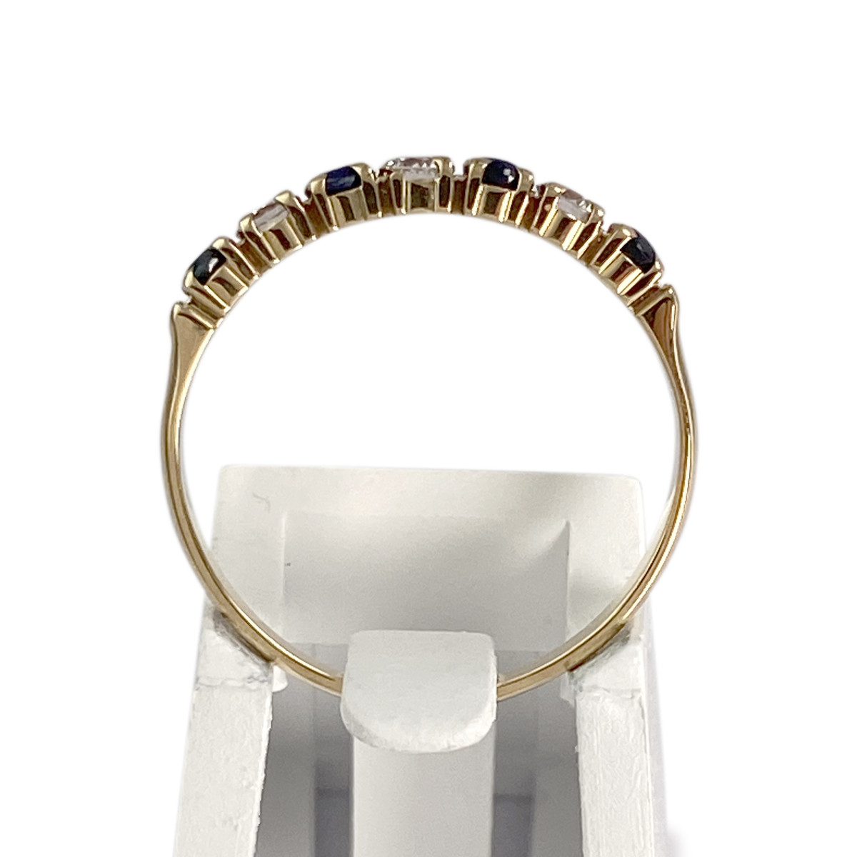 Bague d'occasion or 750 jaune zirconias saphirs - vue 3